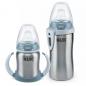 Preview: NUK Learner Cup Trinklernbecher Activ Cup SET Edelstahl 125ml+215ml blau