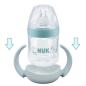 Preview: NUK Nature Sense Babyflasche und Tragegriffe SET 150 ml 0-6 Monate grün