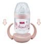 Preview: NUK Nature Sense Babyflasche und Tragegriffe SET 150 ml 0-6 Monate rosa