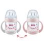 Preview: Nuk Beach Nature Sense Trinklernflasche und Tragegriffe SET 6-18 M,150 ml, girl