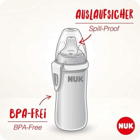 NUK Active Cup Trinklernflasche, auslaufsicher hochwertiger Edelstahl 215ml, 12+Monate rosa