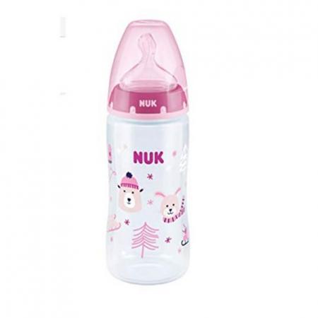 NUK First Choice Plus Babyflasche Winter Wonderland 300ml mit Trinksauger 6-18m