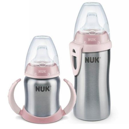 NUK Learner Cup Trinklernbecher Activ Cup SET Edelstahl 125ml+215ml rosa