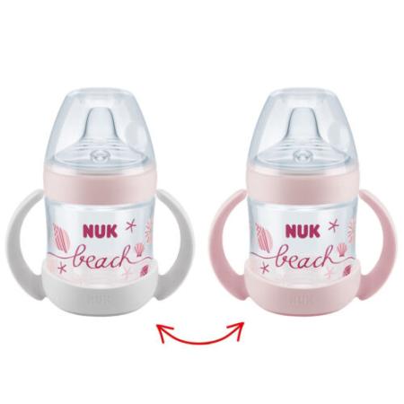 Nuk Beach Nature Sense Trinklernflasche und Tragegriffe SET 6-18 M,150 ml, girl