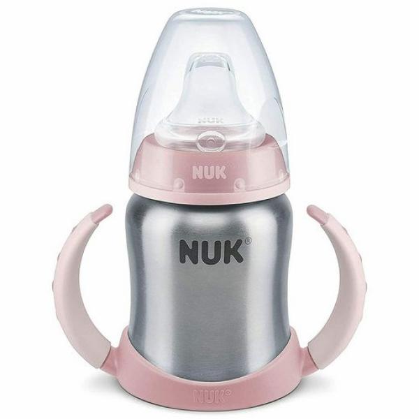 NUK Learner Cup Trinklernbecher Activ Cup SET Edelstahl 125ml+215ml rosa