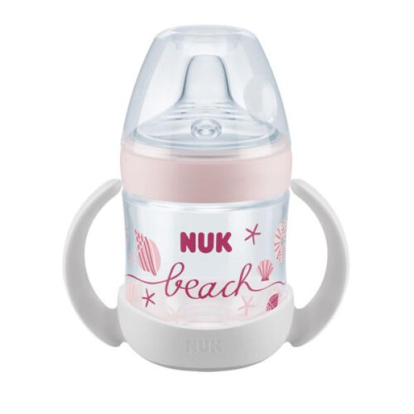 Nuk Beach Nature Sense Trinklernflasche und Tragegriffe SET 6-18 M,150 ml, girl