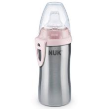 NUK Active Cup Trinklernflasche, auslaufsicher hochwertiger Edelstahl 215ml, 12+Monate rosa