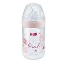 NUK Nature Sense Babyflasche Silikon-Trinksauger, Größe M, 260ml rosa